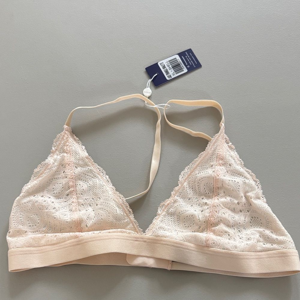 ✨NWT✨ Pepper Cream Tan White Lace Bralette Size XL